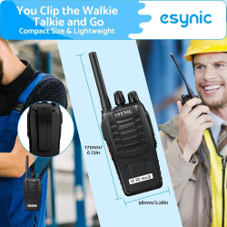 eSynic 10pcs Talkies-Walkies Longue Distance avec Écouteurs Talkie Walkie Professionnel 16 Canaux 1500 mAh avec Chargeur USB Com