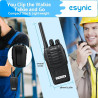 eSynic 10pcs Talkies-Walkies Longue Distance avec Écouteurs Talkie Walkie Professionnel 16 Canaux 1500 mAh avec Chargeur USB Com