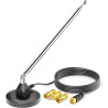 deleyCON Antenne Radio Dab+ FM pour Chaîne Stéréo avec Adaptateur - Antenne Numérique avec Base Magnétique, Câble 3,0 m pour 75 