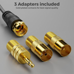 deleyCON Antenne Radio Dab+ FM pour Chaîne Stéréo avec Adaptateur - Antenne Numérique avec Base Magnétique, Câble 3,0 m pour 75 
