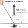 deleyCON Antenne Radio Dab+ FM pour Chaîne Stéréo avec Adaptateur - Antenne Numérique avec Base Magnétique, Câble 3,0 m pour 75 