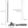 deleyCON Antenne Radio Dab+ FM pour Chaîne Stéréo avec Adaptateur - Antenne Numérique avec Base Magnétique, Câble 3,0 m pour 75 