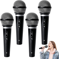 Ensemble de 4 Faux Microphones: Modèle réduit de Faux Microphone, Microphone de Simulation, Accessoire de scène Amusant et idéal