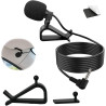 Microphone externe 3,5 mm pour voiture - micro cravate compatible avec autoradio bleutooth jvc, kenwood, sony, alpine - câble de