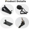 Microphone externe 3,5 mm pour voiture - micro cravate compatible avec autoradio bleutooth jvc, kenwood, sony, alpine - câble de