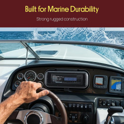 Pyle Cache Autoradio Bateau Étanche – Protection Autoradio Marin Fumé Waterproof Anti UV avec Porte Relevable, Boîtier Radio Mar