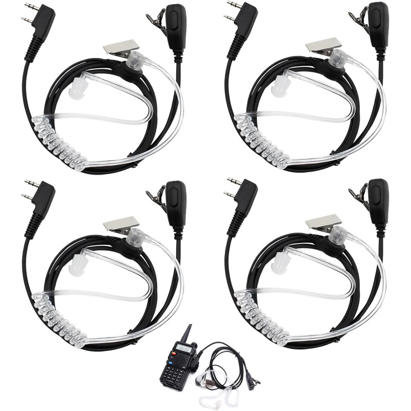 Oreillette Talkie Walkie, 4 Pièces Oreillette Compatible avec BAOFENG, Oreillette Talkie Walkie pour BAOFENG, Oreillette Radio B