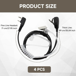 Oreillette Talkie Walkie, 4 Pièces Oreillette Compatible avec BAOFENG, Oreillette Talkie Walkie pour BAOFENG, Oreillette Radio B
