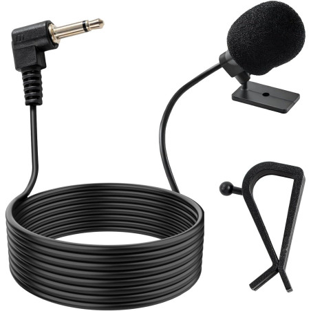 Microphone de voiture 3,5 mm, micro externe pour bleutooth stéréo dvd radio, micro de rechange avec autocollant de fixation, pin