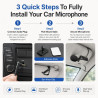 Microphone Filaire pour Autoradio 3,5 mm, Micro Cravate, Comprend des Autocollants Et Une Pince en Forme De U. Externe Mic pour 