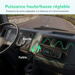 Retevis MB63B Radio Portable CB avec NRC, TFT écran Couleur CB Radio, 12/24V, AM/FM, CTCSS/DCS, Gain RF/MIC, EMG CH9/19, 40-Cana