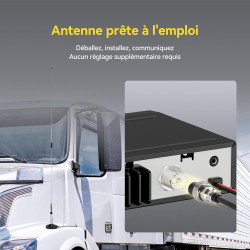 Retevis MB63B CB Radio avec Antenne, NRC Réduit Le Bruit CB Portable, écran Couleur TFT 1,77 Pouce, AM/FM, 12/24 V, Gain RF/MIC,