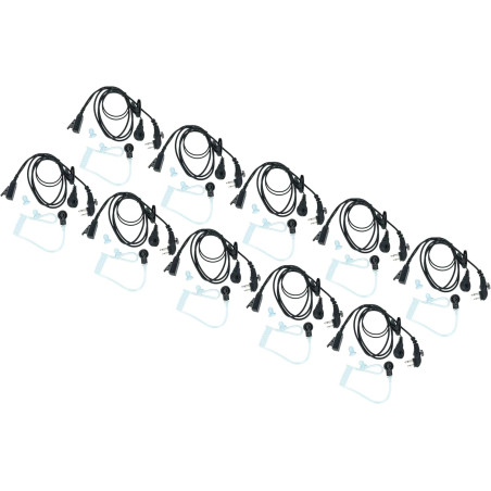 vhbw 10x Oreillette Compatible avec Hyt/Hytera TD510, TD520, PD560, TC620, PD500 Radio Talkie-walkie avec Microphone PTT, câble 