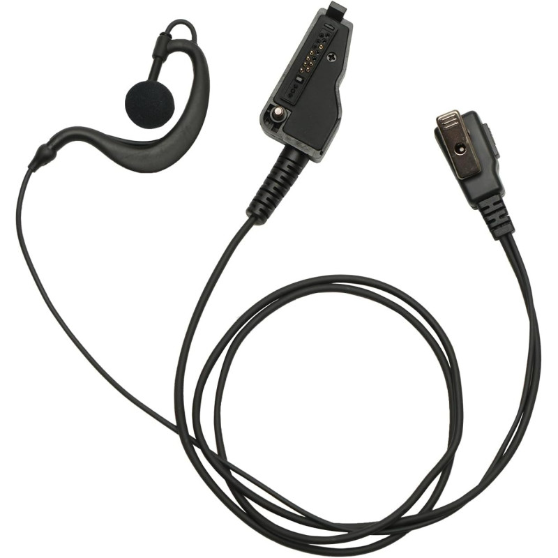 Oreillette en forme de G avec micro PTT compatible avec Kenwood NX-200 NX-210 NX-300 NX-3200 NX-3300 NX-410 NX-411 NX-5200 NX-53