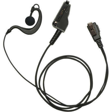 Oreillette en forme de G avec micro PTT compatible avec Kenwood NX-200 NX-210 NX-300 NX-3200 NX-3300 NX-410 NX-411 NX-5200 NX-53