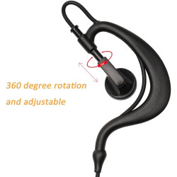 Oreillette en forme de G avec micro PTT compatible avec Kenwood NX-200 NX-210 NX-300 NX-3200 NX-3300 NX-410 NX-411 NX-5200 NX-53