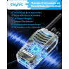 eSynic 2PCS Talkie Walkie Portable Rechargeable avec Écouteurs 16 Canaux PMR446 sans Licence Alerte Batterie Faible Batterie Rec