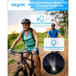 eSynic 2PCS Talkie Walkie Portable Rechargeable avec Écouteurs 16 Canaux PMR446 sans Licence Alerte Batterie Faible Batterie Rec