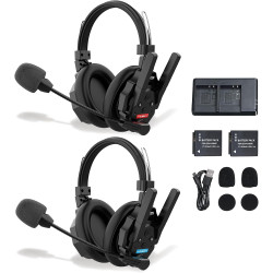 SYNCO XTALK XMax2 Wireless Intercom Casque System, 2.4G Full-Duplex Hands-Free Kommunikation 500m 24h Batterie Noise-Cancelling 