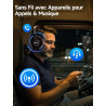SYNCO XTALK XMax2 Wireless Intercom Casque System, 2.4G Full-Duplex Hands-Free Kommunikation 500m 24h Batterie Noise-Cancelling 