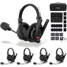 SYNCO XTALK XMax5 Wireless Intercom Casque System, 2.4G Full-Duplex Hands-Free Kommunikation 500m 24h Batterie Noise-Cancelling 