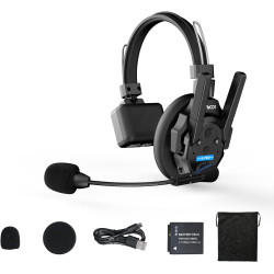 SYNCO Xtalk XPRO1 Casque Intercom Full Duplex Système, 2.4G Casque Communication sans Fil Intercom Système pour Equipe d'Annulat