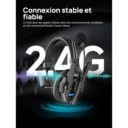 SYNCO Xtalk XPRO1 Casque Intercom Full Duplex Système, 2.4G Casque Communication sans Fil Intercom Système pour Equipe d'Annulat
