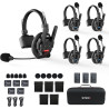 SYNCO Xtalk XPRO5 Casque Intercom Full Duplex Système, 2.4G Casque Communication sans Fil Intercom Système pour Equipe d'Annulat