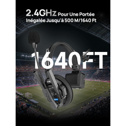 SYNCO Xtalk XPRO5 Casque Intercom Full Duplex Système, 2.4G Casque Communication sans Fil Intercom Système pour Equipe d'Annulat