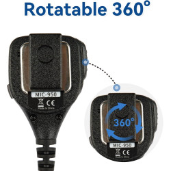 radtel Microphone Haut-Parleur étanche et Robuste pour radios RT-950 et RT-950 Pro, Microphone Talkie-walkie à réduction de Brui