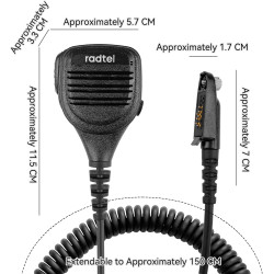 radtel Microphone Haut-Parleur étanche et Robuste pour radios RT-950 et RT-950 Pro, Microphone Talkie-walkie à réduction de Brui