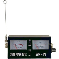 SWR-171 TOS-mètre et Wattmètre Analogique 1.5-150 MHz – Mesure SWR et Puissance 10W/100W, Connecteurs SO-239 (PL), Idéal CB et R