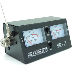 SWR-171 TOS-mètre et Wattmètre Analogique 1.5-150 MHz – Mesure SWR et Puissance 10W/100W, Connecteurs SO-239 (PL), Idéal CB et R