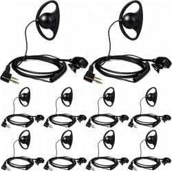 HYS Oreillette en Forme de D avec Bouton Micro PTT Compatible avec Retevis Kenwood Baofeng UV-5R UV-82 BF-888S Wouxun Talkie-wal