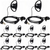 HYS Oreillette en Forme de D avec Bouton Micro PTT Compatible avec Retevis Kenwood Baofeng UV-5R UV-82 BF-888S Wouxun Talkie-wal