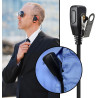 HYS Oreillette en Forme de D avec Bouton Micro PTT Compatible avec Retevis Kenwood Baofeng UV-5R UV-82 BF-888S Wouxun Talkie-wal
