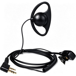 HYS Oreillette en Forme de D avec Bouton Micro PTT Compatible avec Retevis Kenwood Baofeng UV-5R UV-82 BF-888S Wouxun Talkie-wal