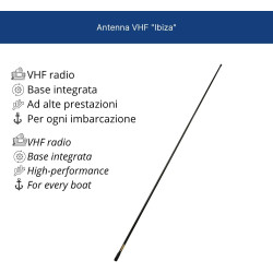 Glomex – antenne vhf marina 6 db 1,4 m noir edition, modèle sgv140bk (ibiza) – haute performance, design noir, pour yachts et ba