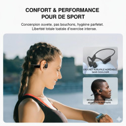 Luvant bone conduction headphones – open ear bleutooth wireless headphones, ipx8 waterproof, lightweight sports headphones with 