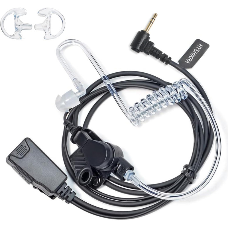 1 Broche 2,5 mm Casque avec Mic PTT, Compatible avec Motorola TLKR T60 T61 T62 T81 T80 T82 Extreme Hunter HYT TC-320 pour Le Per