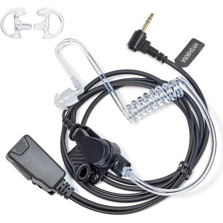 1 Broche 2,5 mm Casque avec Mic PTT, Compatible avec Motorola TLKR T60 T61 T62 T81 T80 T82 Extreme Hunter HYT TC-320 pour Le Per