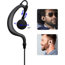 1 Broche 2,5 mm Casque avec Mic PTT, Compatible avec Motorola TLKR T60 T61 T62 T81 T80 T82 Extreme Hunter HYT TC-320 pour Le Per