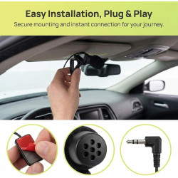 Micro Voiture 3,5 mm Micro Autoradio Voiture, Microphone Externe pour Autoradio, avec Autocollant et Clip pour Recording Intervi