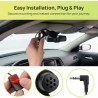 Micro Voiture 3,5 mm Micro Autoradio Voiture, Microphone Externe pour Autoradio, avec Autocollant et Clip pour Recording Intervi