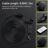 Micro Voiture 3,5 mm Micro Autoradio Voiture, Microphone Externe pour Autoradio, avec Autocollant et Clip pour Recording Intervi