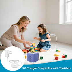 9V 1.5A Chargeur pour Toniebox, Audio Tonie Box Station de Recharge 1.8M Câble de Chargeur, DC 5.5mm x 2.5mm