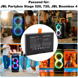 Batterie 600 pour JBL Partybox Stage 520 720, JBL Boombox 4 avec fonction de charge USB-C et fonction banque d'alimentation pour