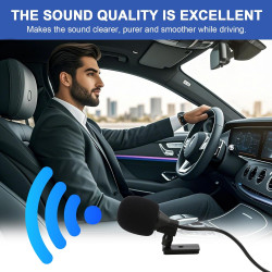 Microphone externe pour autoradio 3,5 mm compatible avec sony kenwood alpine jvc et pioneer, câble de 3 m, fiche coudée 3,5 mm, 