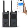 AT2 Talkie-Walkie UHF avec Messagerie Hors-Ligne (Texte & Image), Programmation App sans Fil, Double PTT, 30 Canaux, Batterie 22