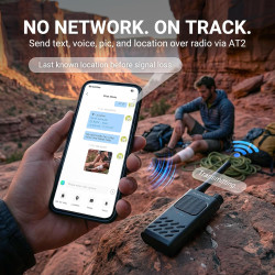 AT2 Talkie-Walkie UHF avec Messagerie Hors-Ligne (Texte & Image), Programmation App sans Fil, Double PTT, 30 Canaux, Batterie 22